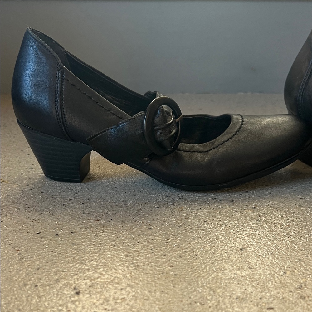 Rieker Women's Black Buckle Heels - Picture 2 of 3
